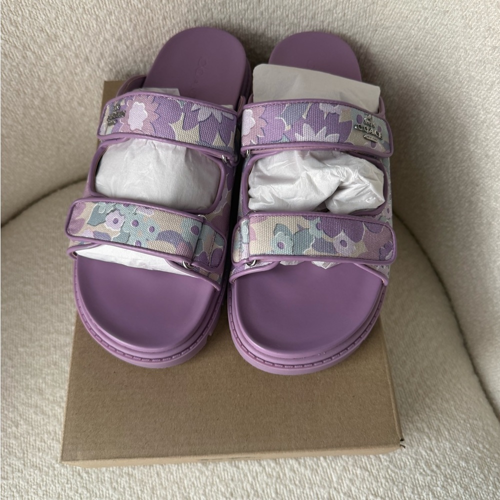 Coach “Lilly” Two-Band Floral Sport Sandal
